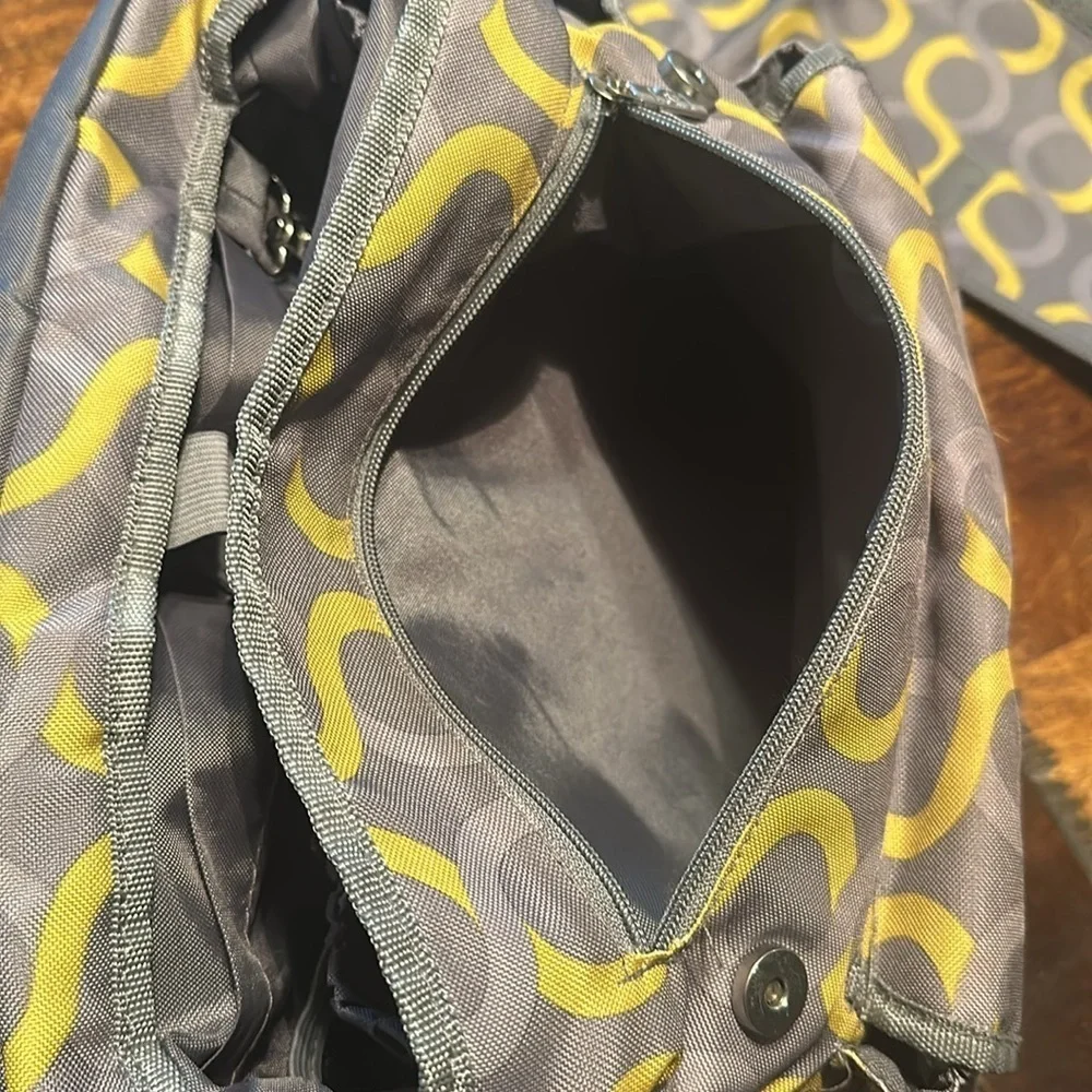 Timi & Leslie Gray and Yellow Diaper Bag EUC